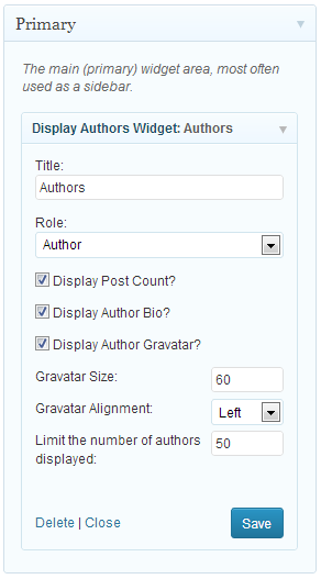 Display Authors Widget for WP