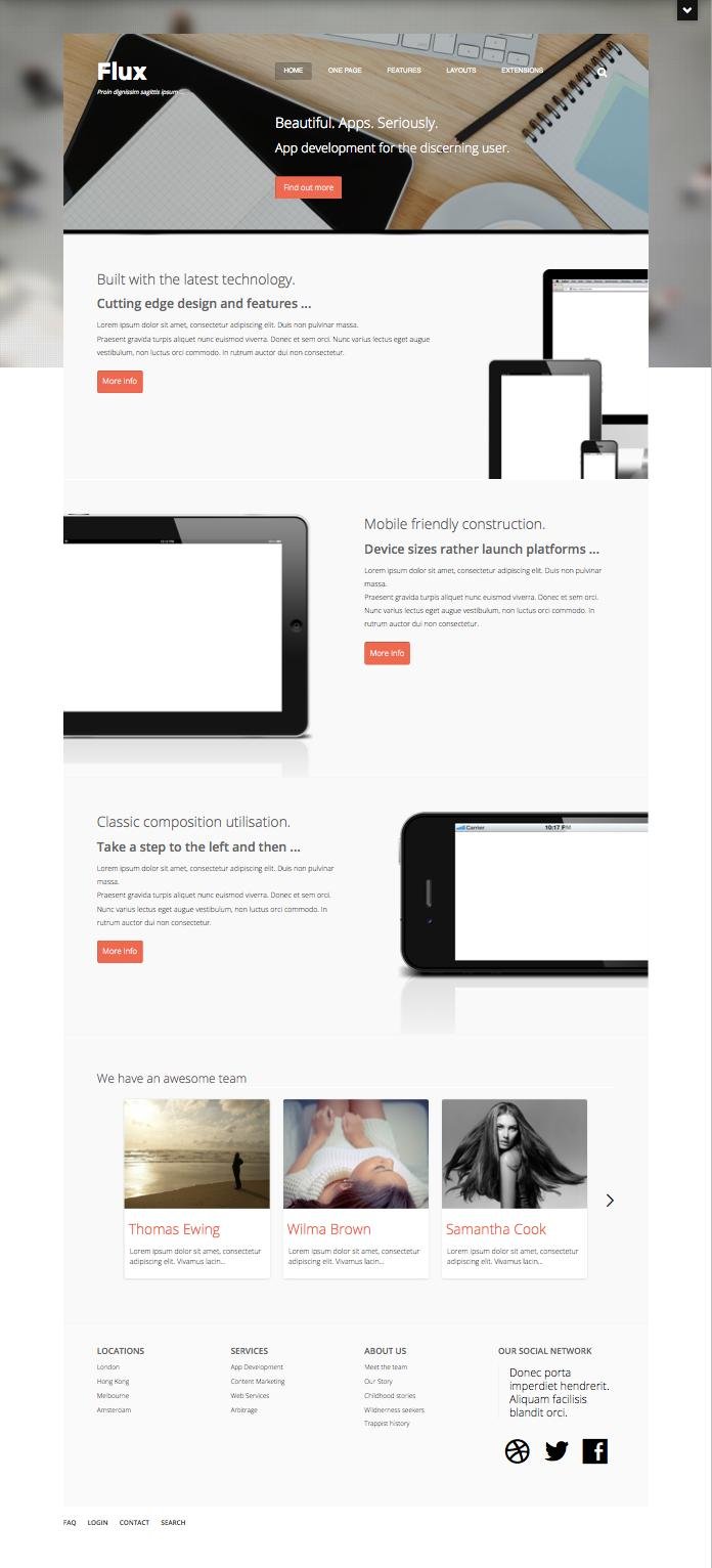 Flux Joomla App Promotions Template