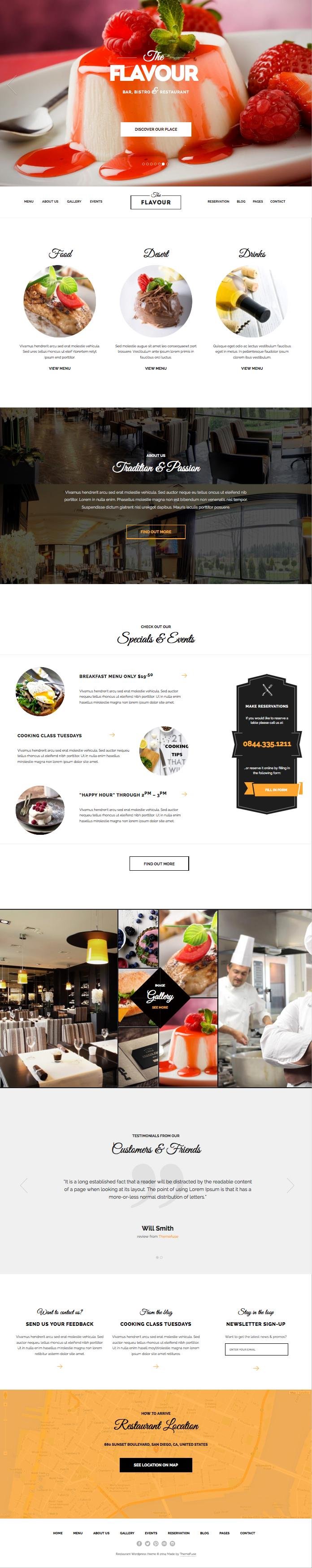 The Flavour WordPress Modern Restaurant Theme