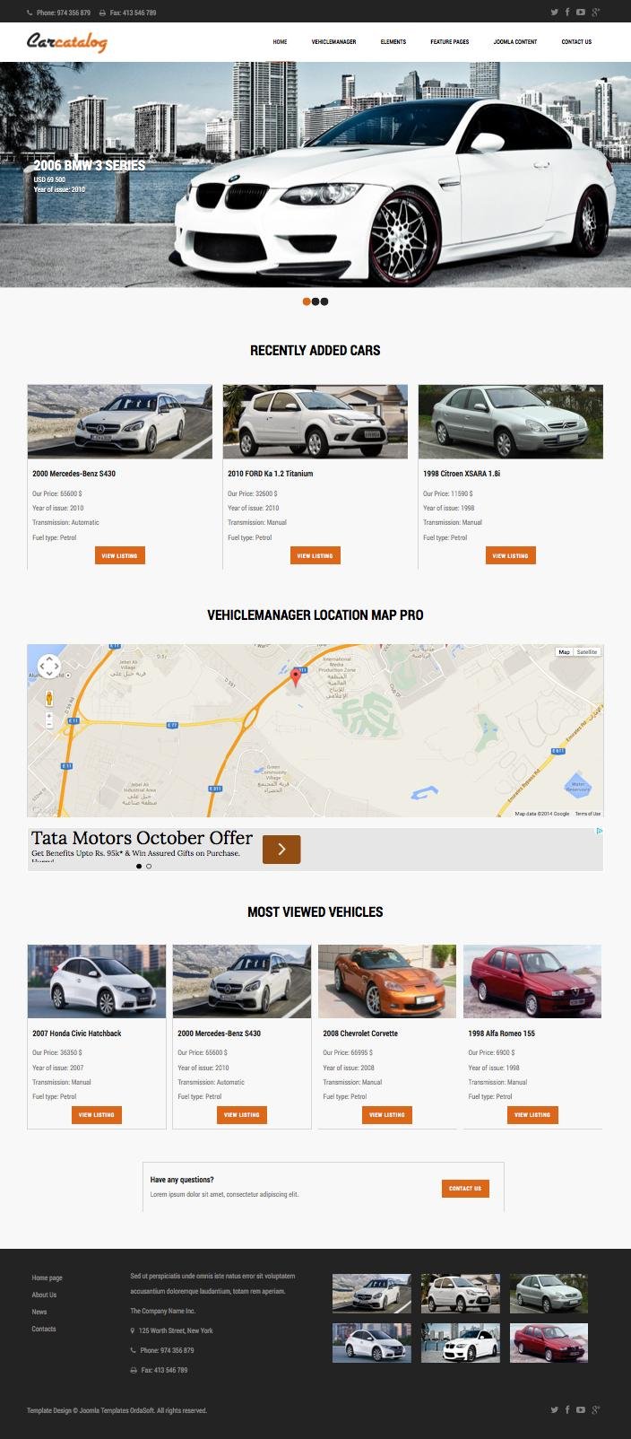 Car Catalog Joomla Private Auto Dealers Template