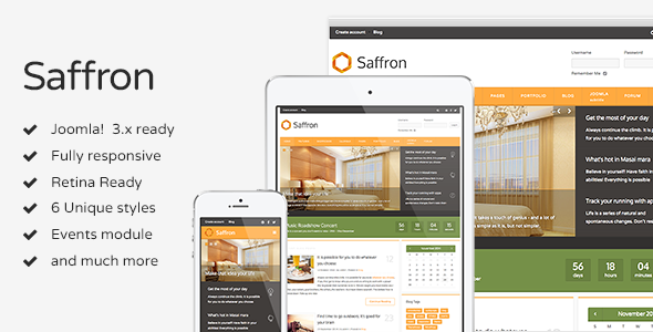 Saffron Joomla Multi-Concept Design Template