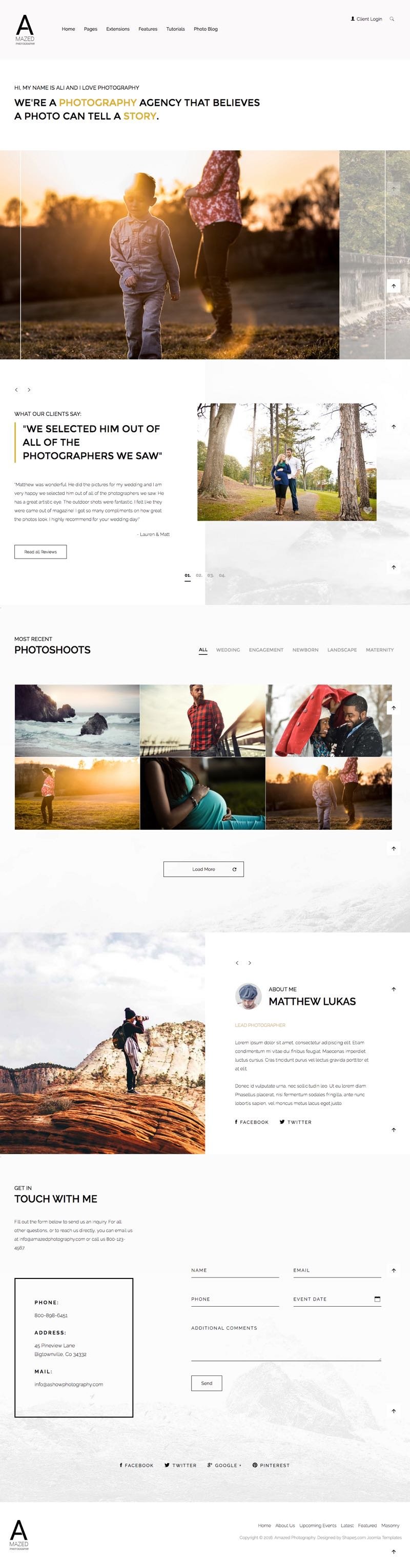 Amazed Photography Joomla Photo Template