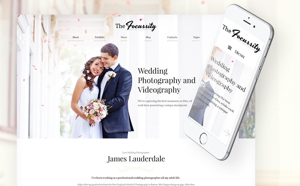 Focussity Wedding Photography WordPress Theme