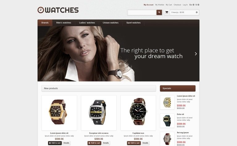 Watches Store Magento Theme