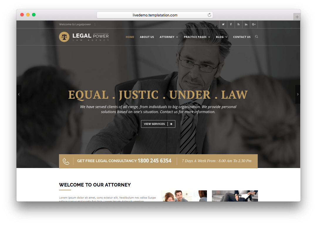 Legal Power Lawyer Attorney WordPress Theme
