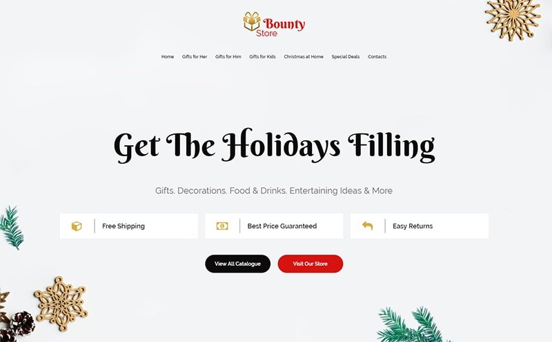 Bounty Store Christmas Landing Page Template