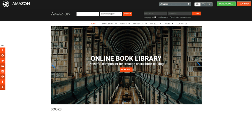 Amazon Joomla Template for Library