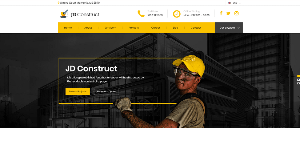 JD Construct Joomla Template for Construction