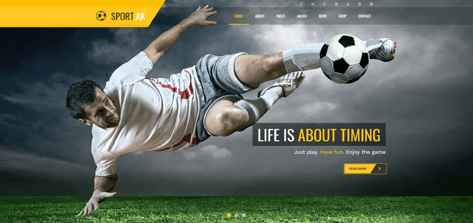 Sport AK Joomla Template for Soccer Club