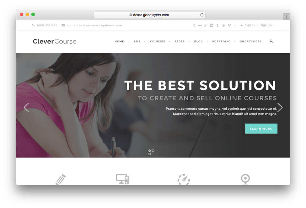 Clever Course Learning Management System Theme