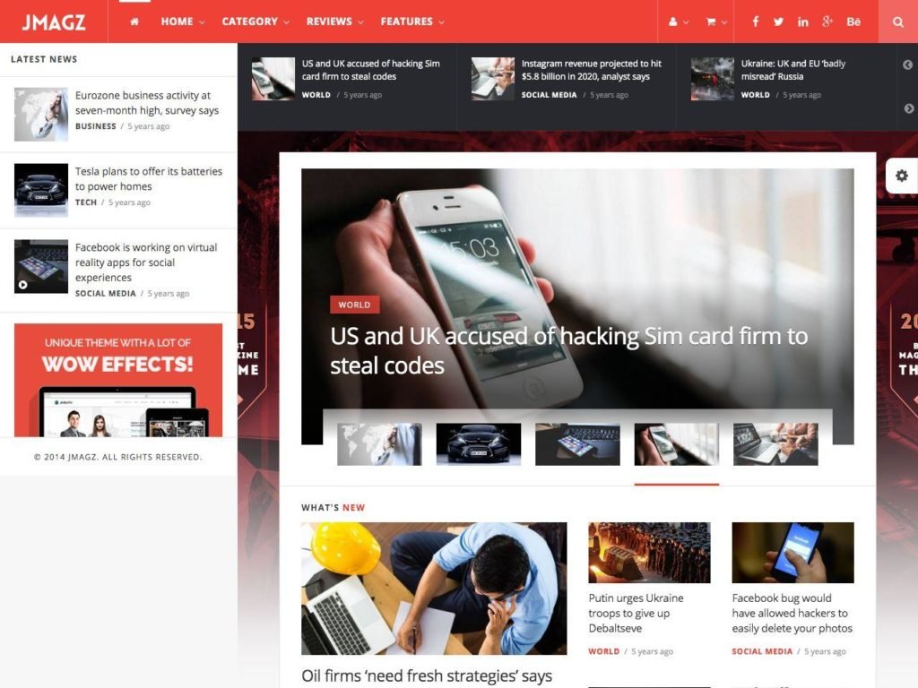 JMagz Technology Review Magazine WordPress Theme